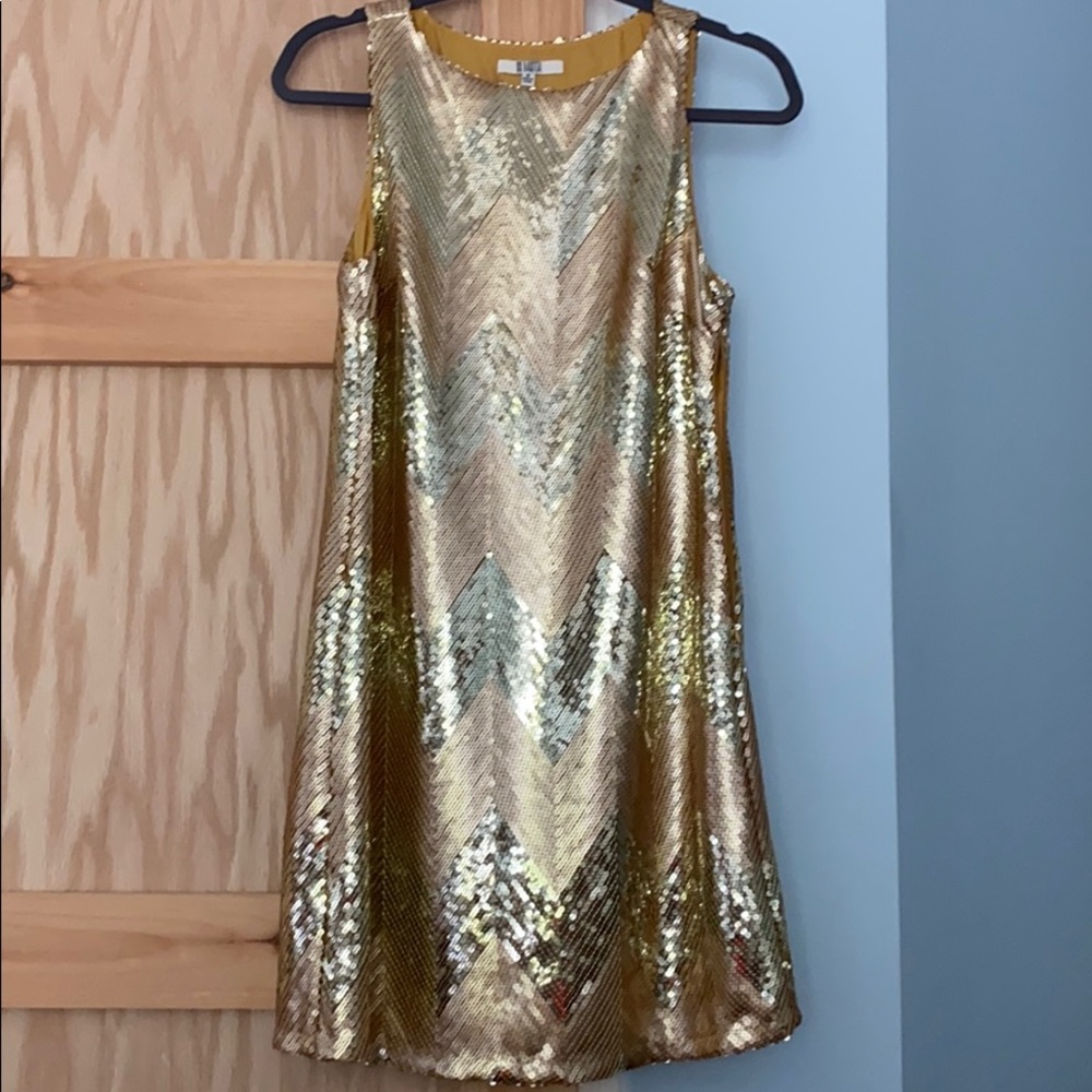 Gold sequin cocktail dress